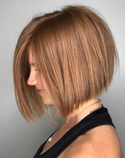 19 straight inverted bob blowout