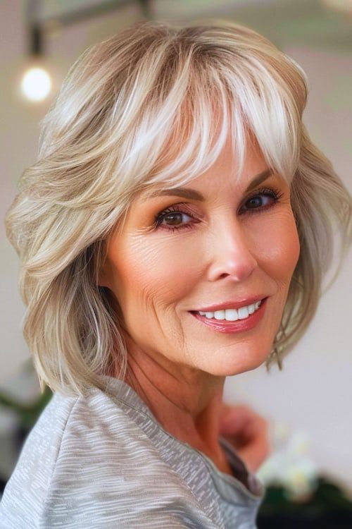 Каскадные стрижки для женщин после 60 лет: 70+ эффектных идей для милых дам на 2026 год
